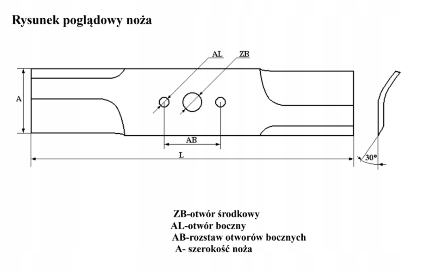 NÓŻ 46 CM KOSIAREK NAC LP46-139-HS-OY LS2200 Typ nóż