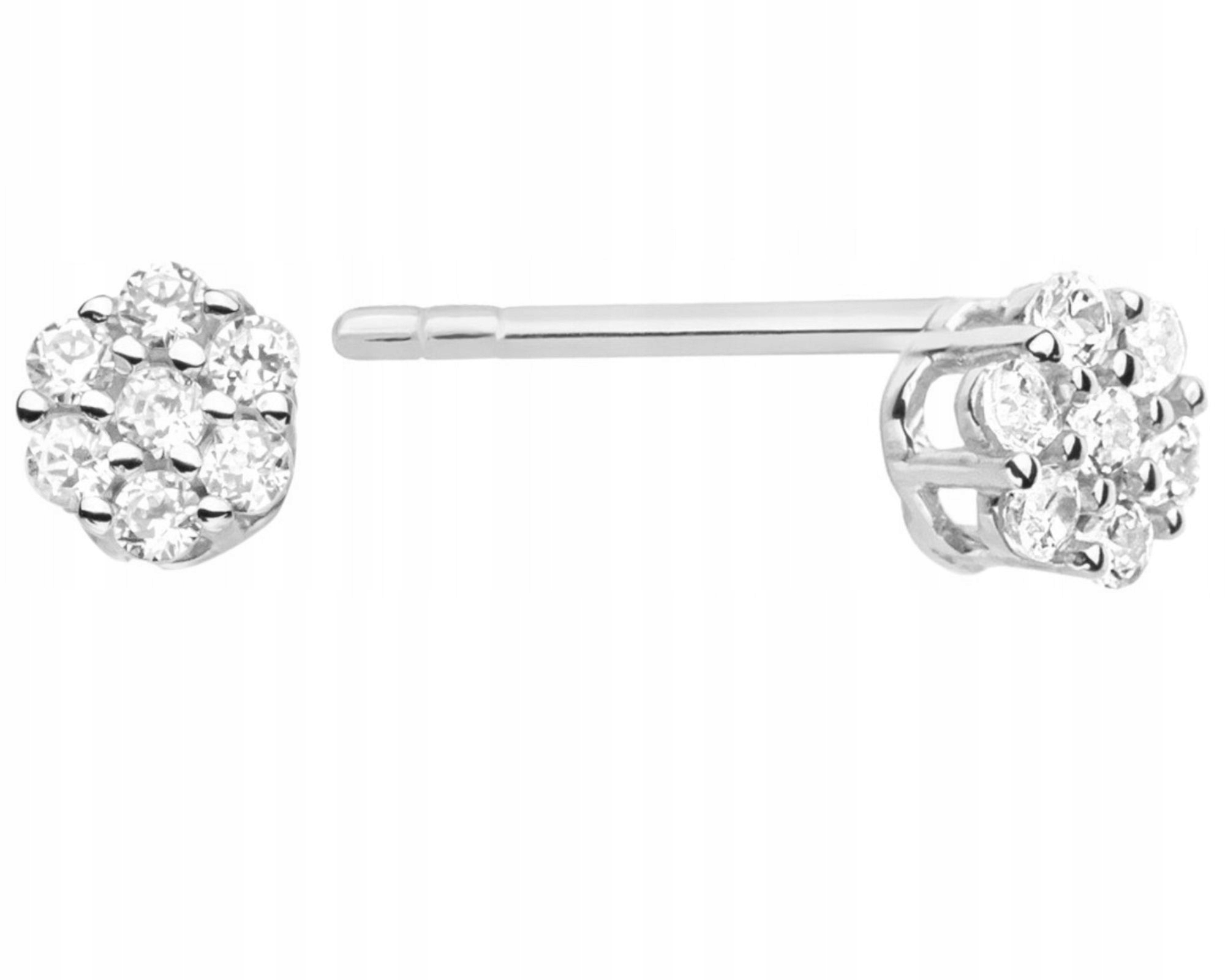 Náušnice v bílém zlatě s briliantovými šrouby 0.585