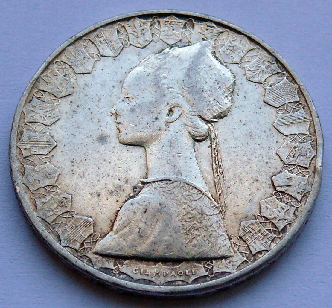 WŁOCHY - 500 lirów 1958 r. - srebro Ag (2)