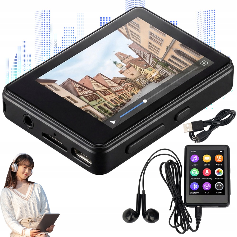 MP3 MP4 Přehrávač Bluetooth 5.0 Hifi, Diktafon, Podpora Mnoha Formátů