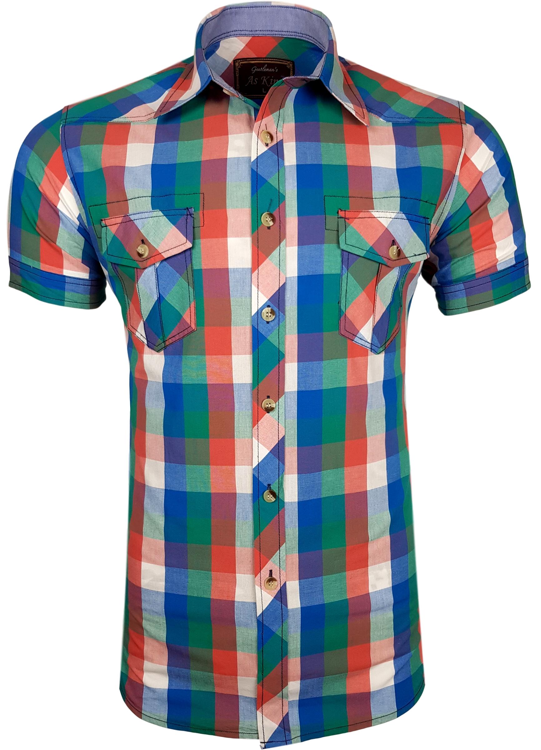 KOSZULA MĘSKA KRÓTKI RĘKAW _ KRATA _ K112 r. M/L