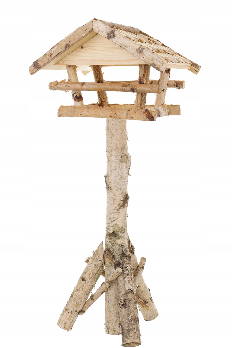 

Duży drewniany karmnik dla ptaków ze stojakiem. Br