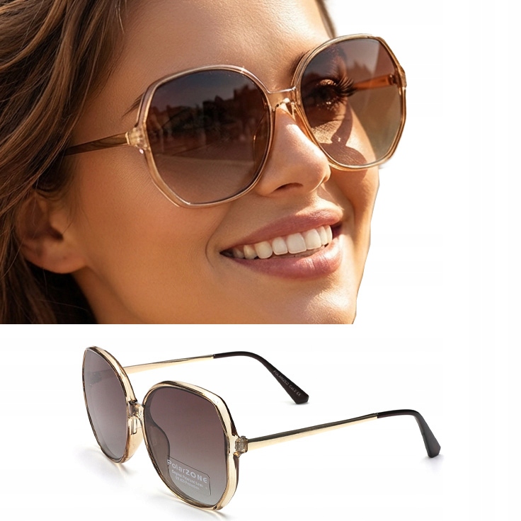 Okulary Przeciwsłoneczne Damskie Polaryzacyjne UV400 Polarzone Muchy Etui