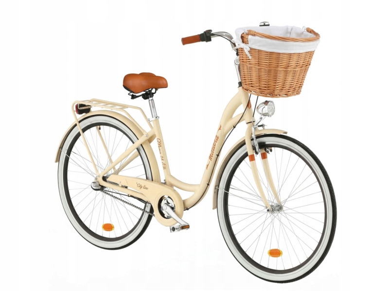 Rower miejski Indiana Moena A3B 28 cali damski Cappuccino Koszyk Wkład