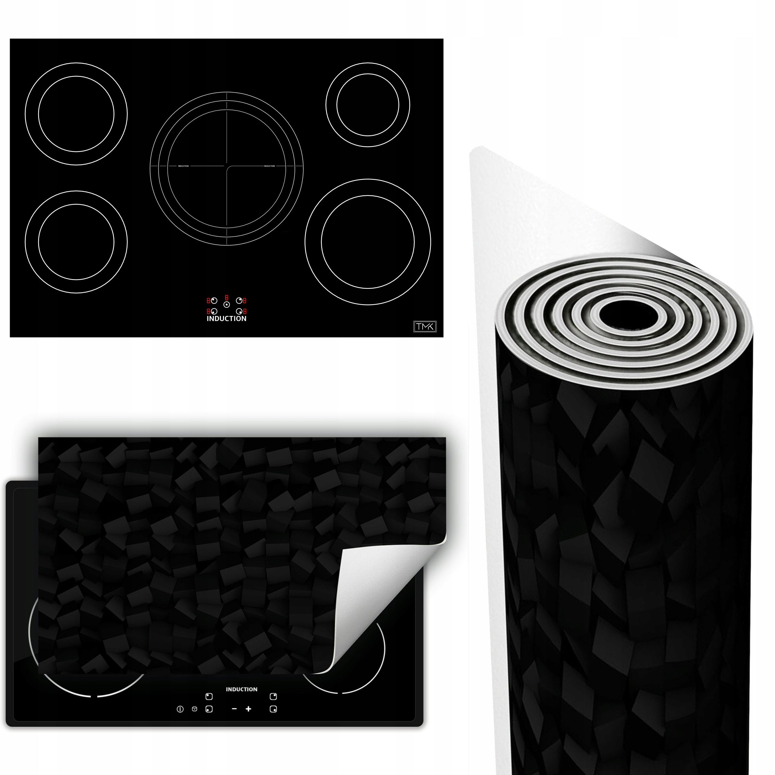 Vinylová Podložka Na Ochranu Kuchyňské Desky 90x52 černá 3D