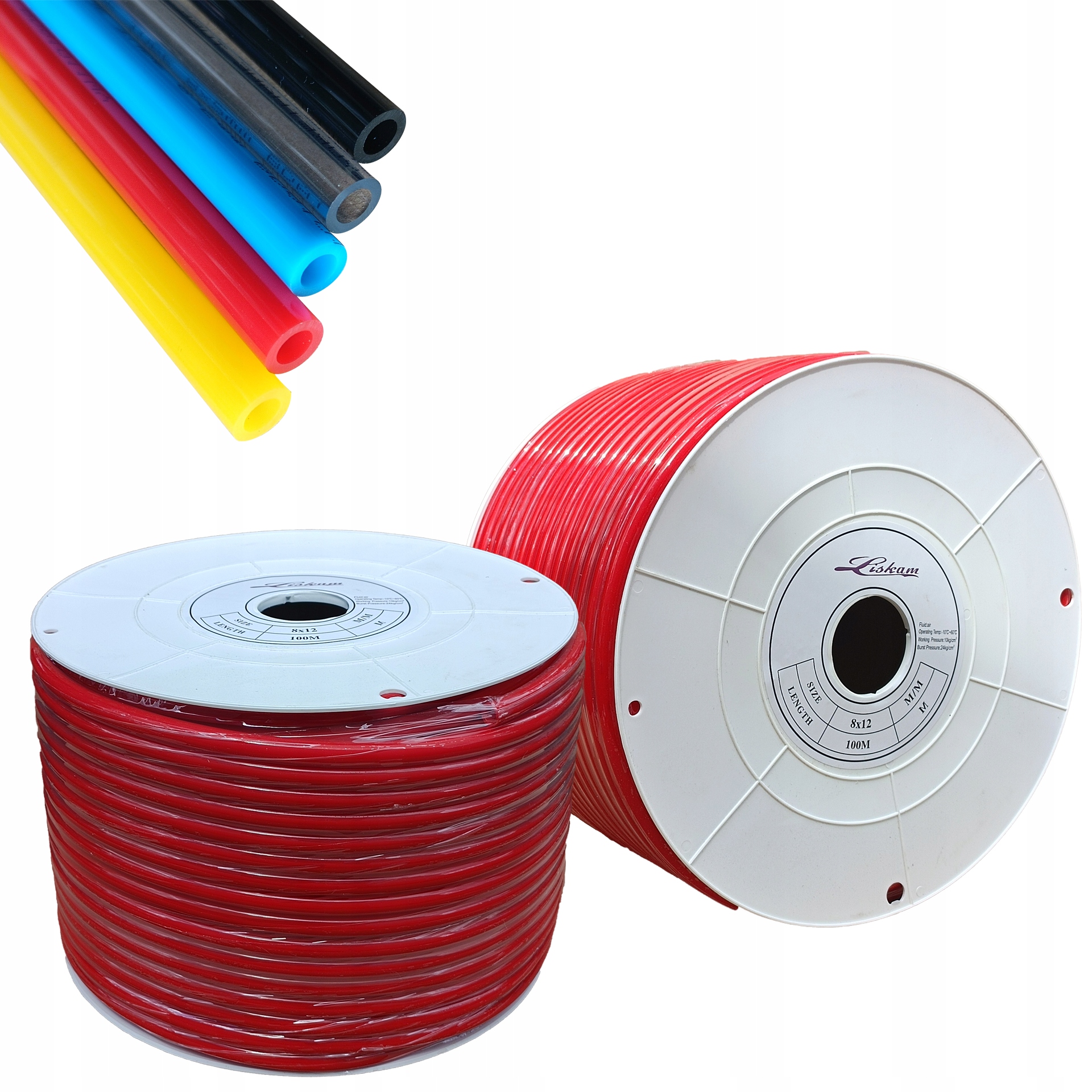 Polyuretan Pneumatická Pu hadice Tekalan 12x8 mm Červená 25 M