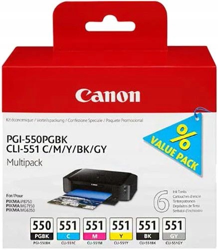 Canon PGI-550 CLI-551 C/m/y/bk/gy Multi pack