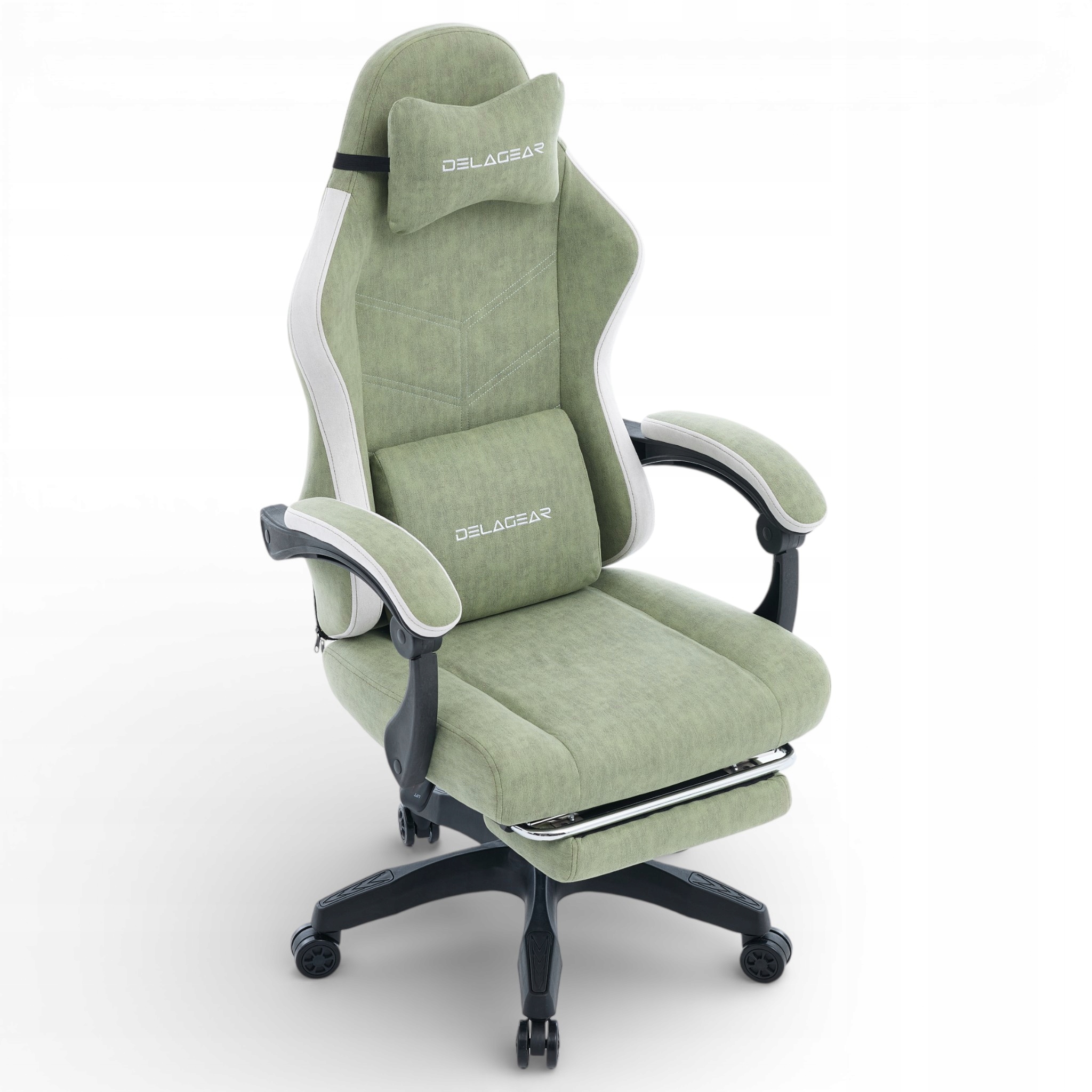 Krzesło gamingowe Delagear G 325 zielone materiałowe obrotowe biurowe