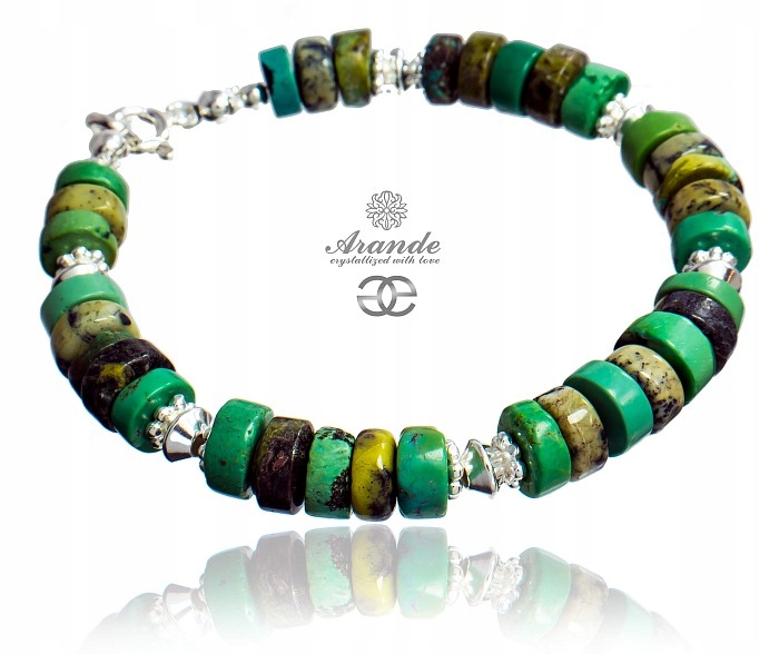 Náramek Turkus Žlutý Africký Stříbro