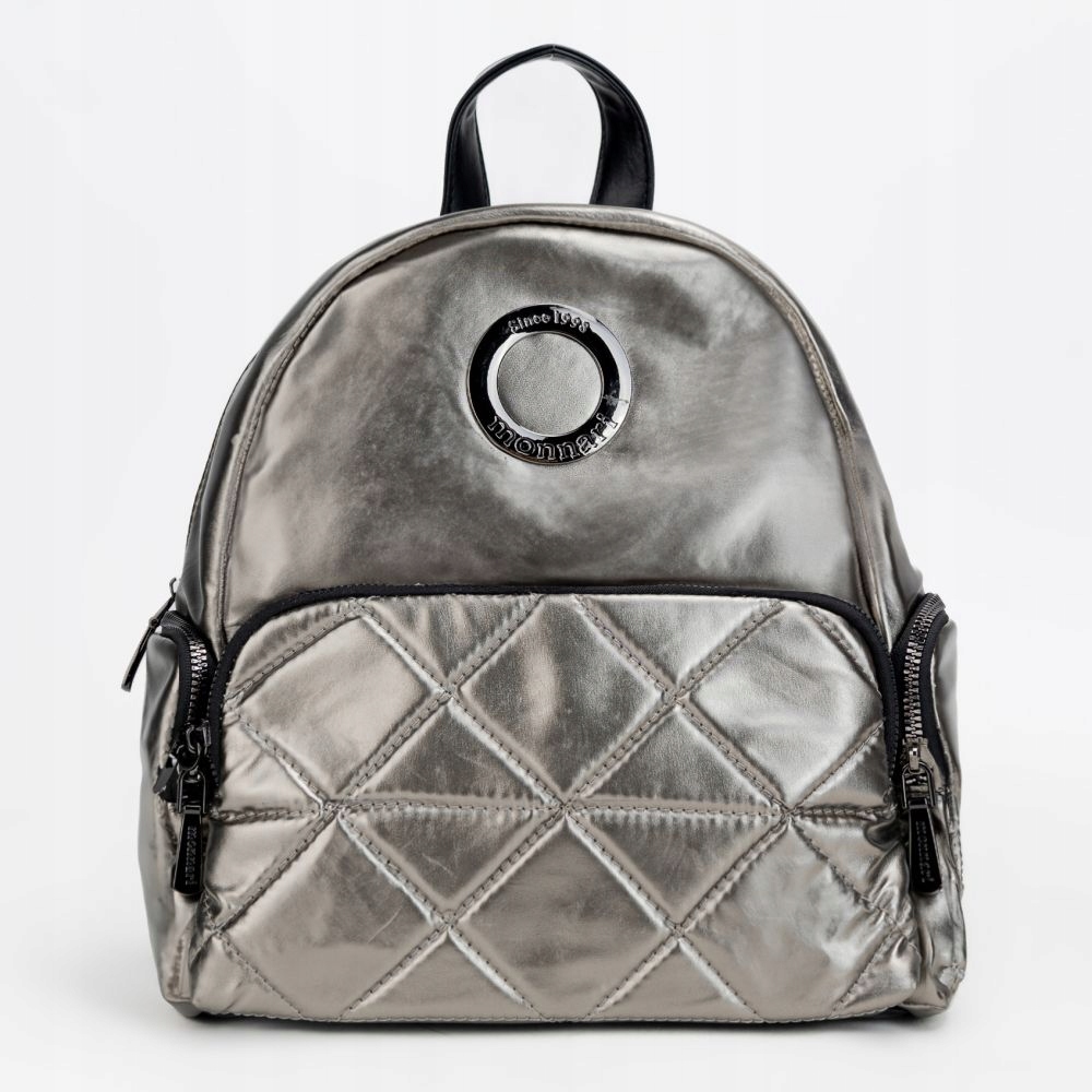 Metalický Prošívaný Klasický Batoh Monnari S Kapsami Na Zip