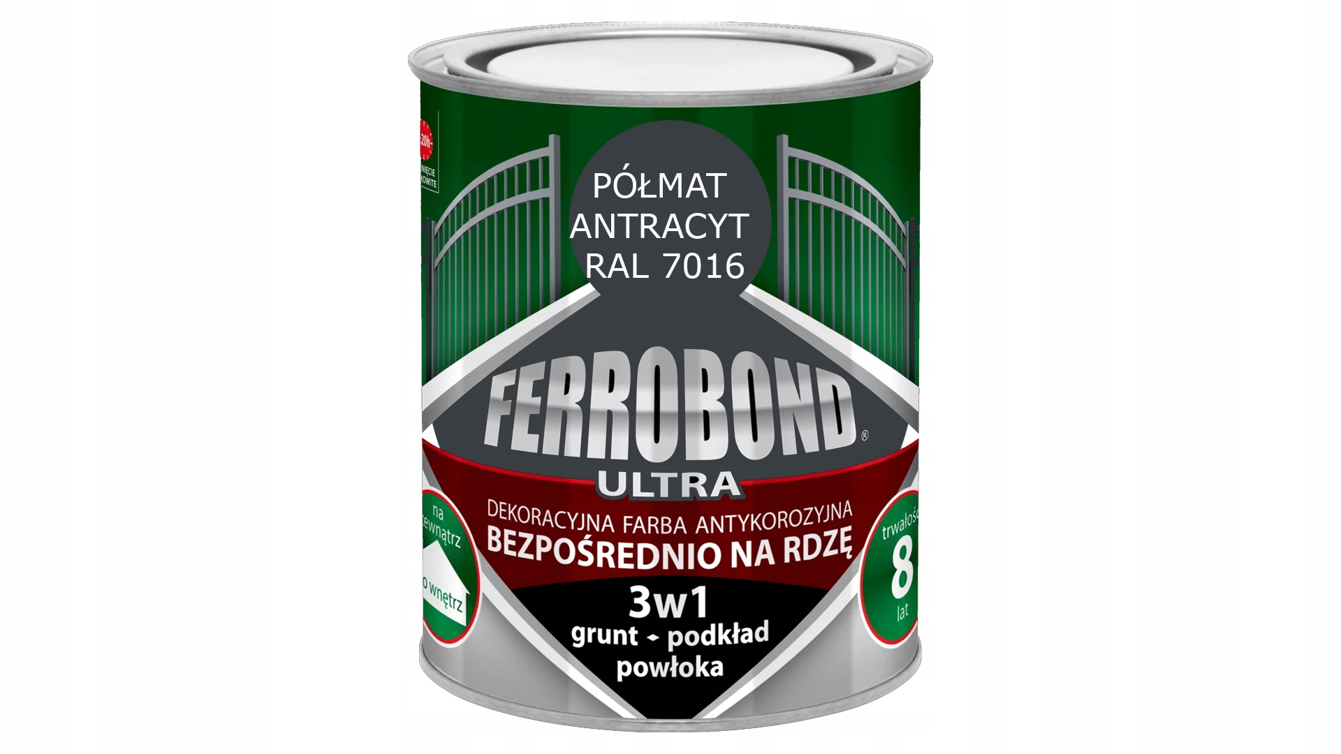 JURGA FERROBOND NA RDZĘ ANTRACYT 7016 PÓŁMAT 0.7L