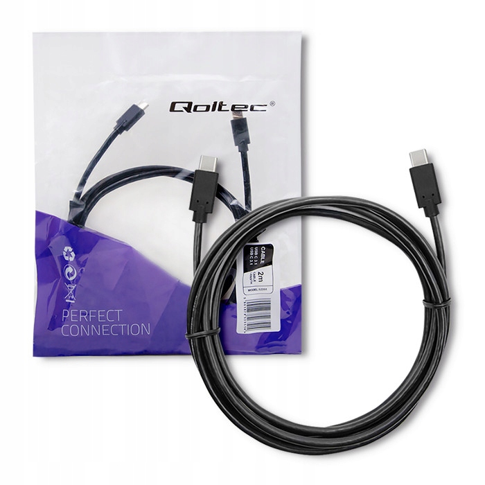 

Qoltec Kabel Usb 3.1 typ Cmęski Usb 3.1 typ C 2.5m