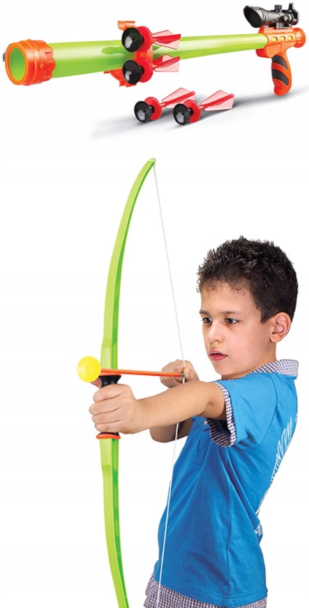 ŁUK DLA DZIECI BEZPIECZNE STRZAŁY TARCZA LASER 2W1 Marka Stator