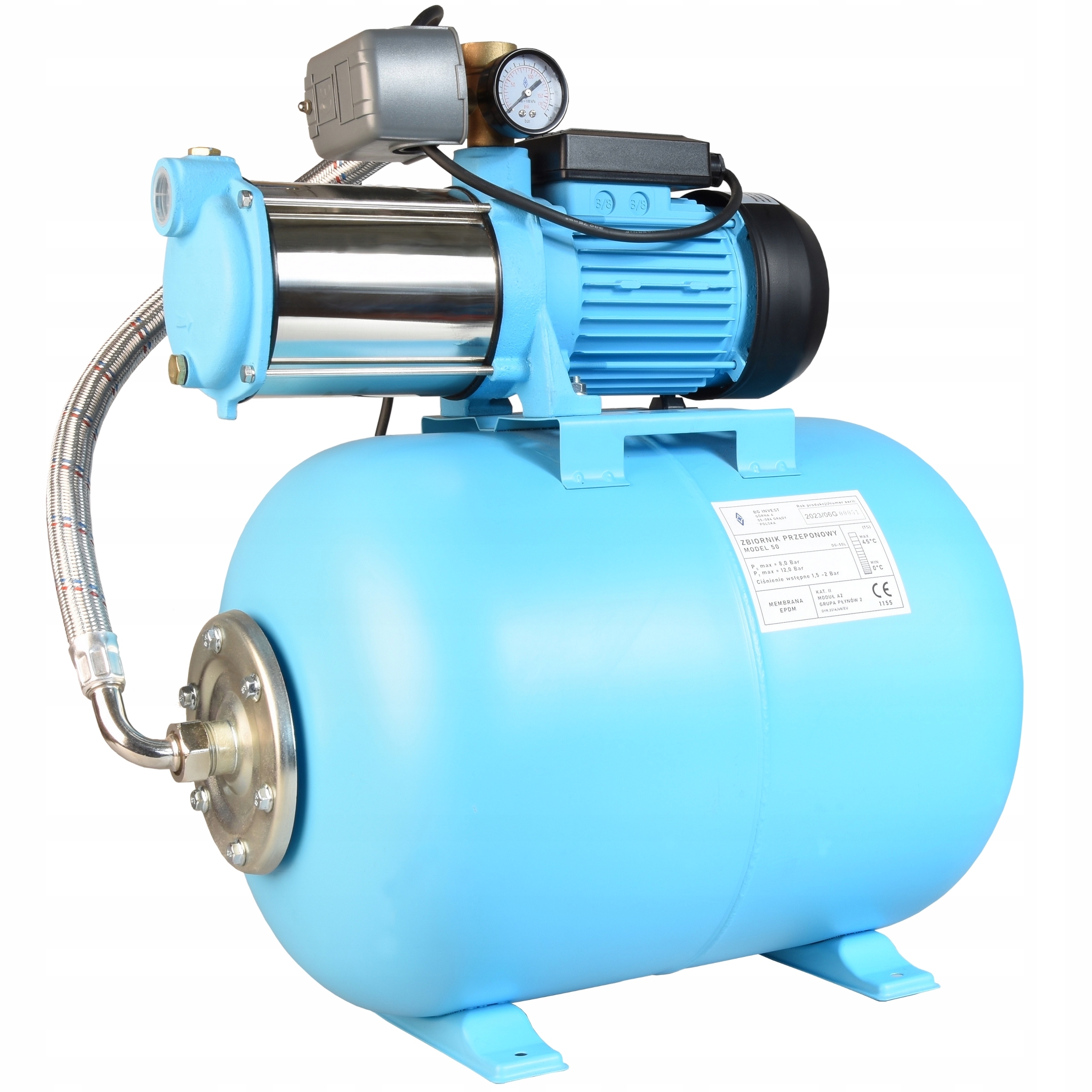 Hydrofor 50 L Nádrž Na Vodu Hydroforová Pumpa Max-h 1300 V Kompletnom Balení