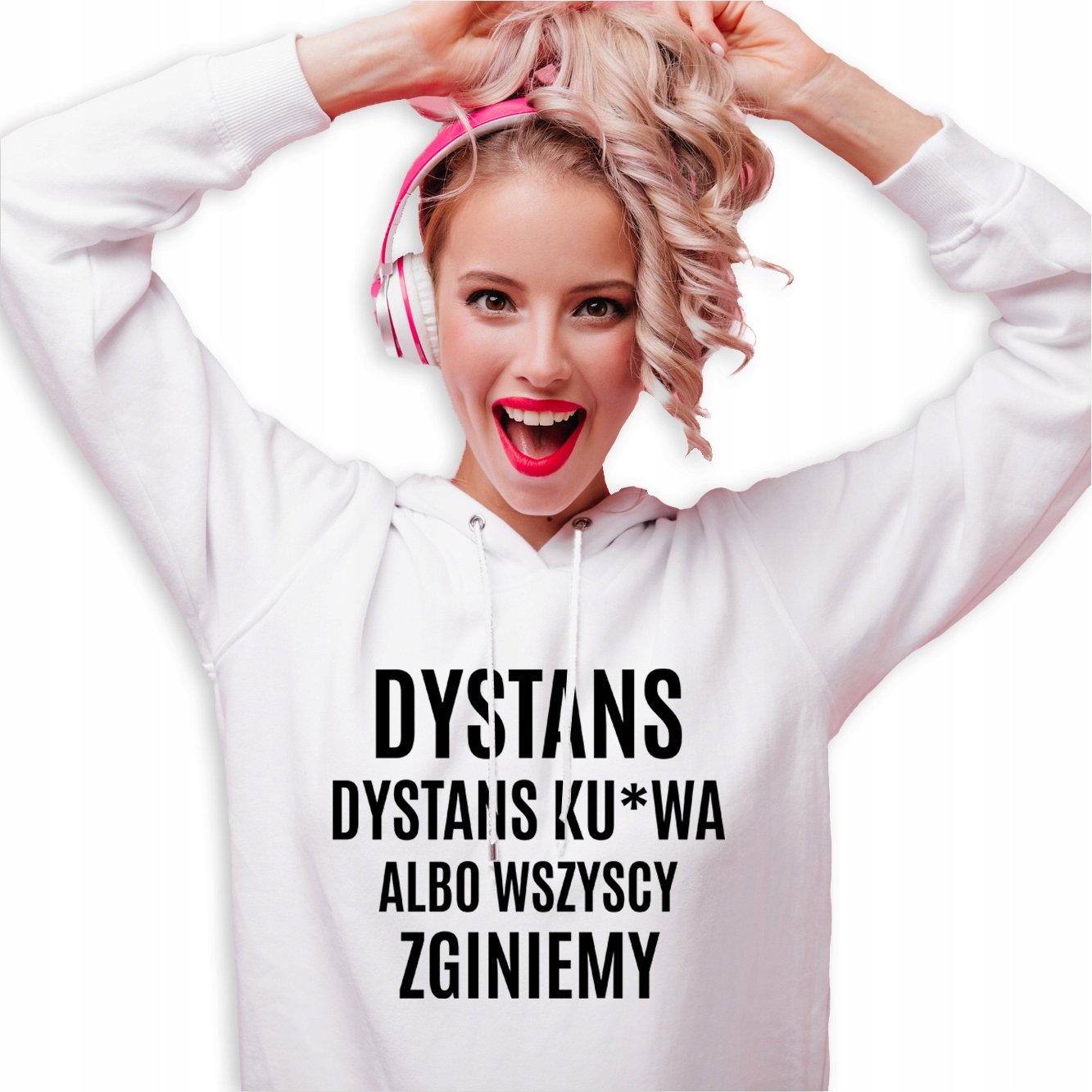 Mikina Bílá S Kapucí Na Dárek Vzdálenost Nebo Všichni Zemřeme S