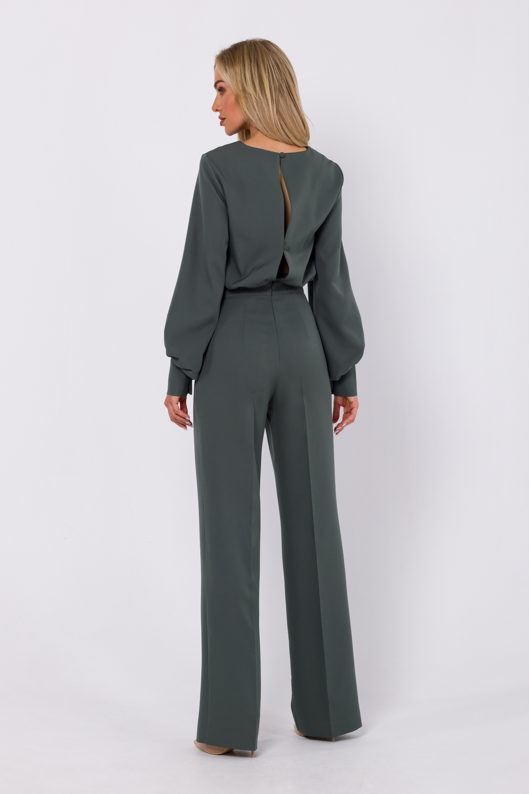 KOMBINEZON ELEGANCKI DAMSKI KOBIECY PIĘKNY FASON GŁADKI KHAKI 40 L EAN (GTIN) 5905563713129