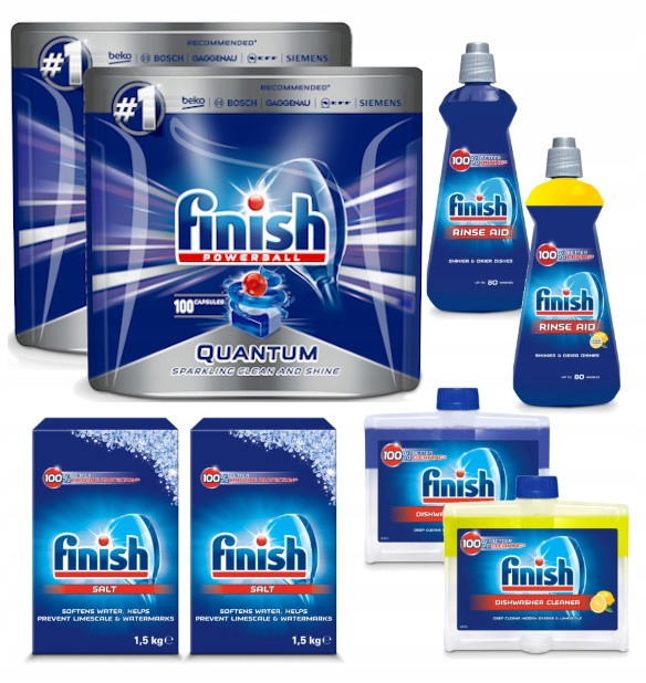 

Finish Quantum 200 zestaw do zmywarki XXL 8 sztuk