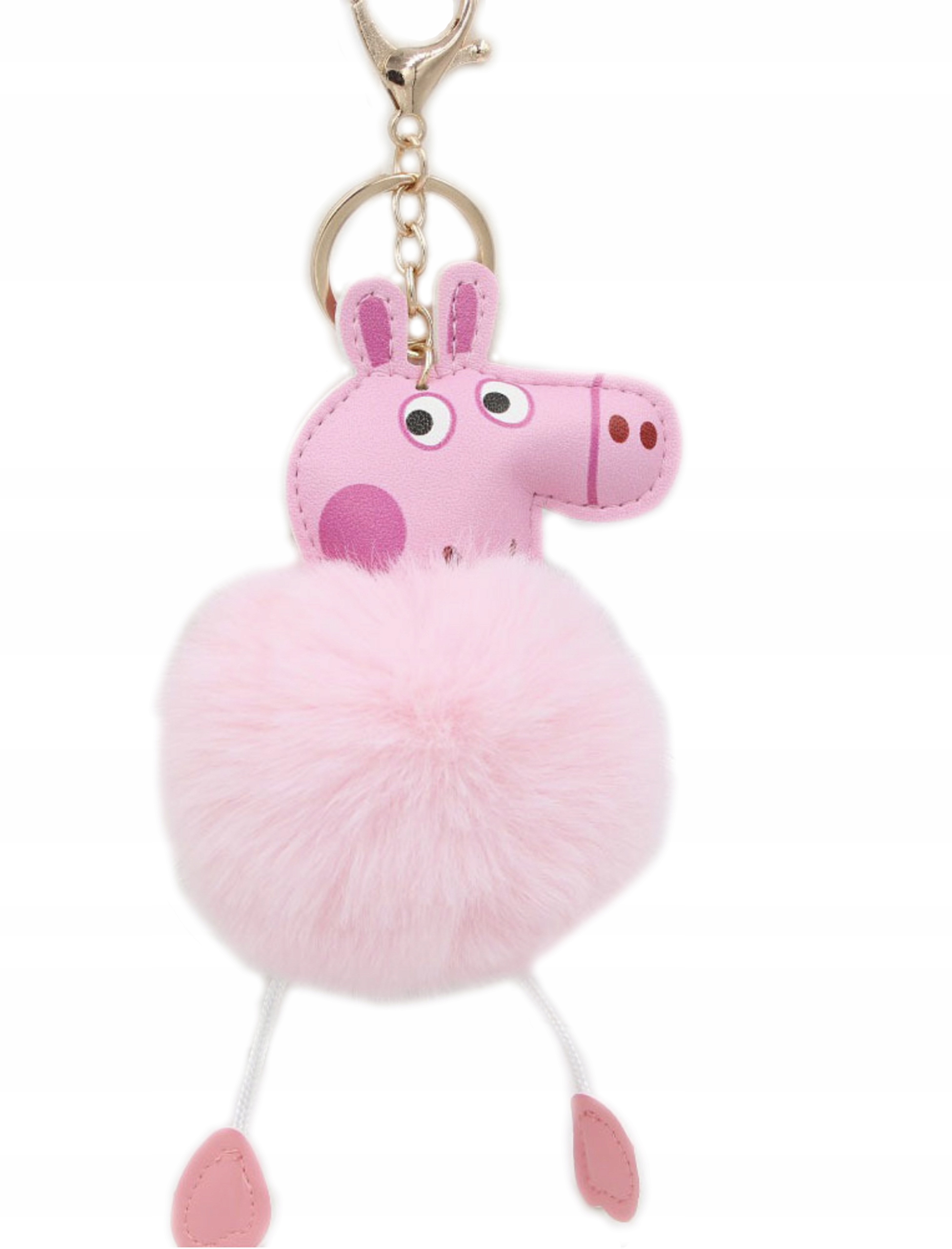 BRELOK POMPON ŚWINKA ZAWIESZKA KEYCHAIN FUTERKO