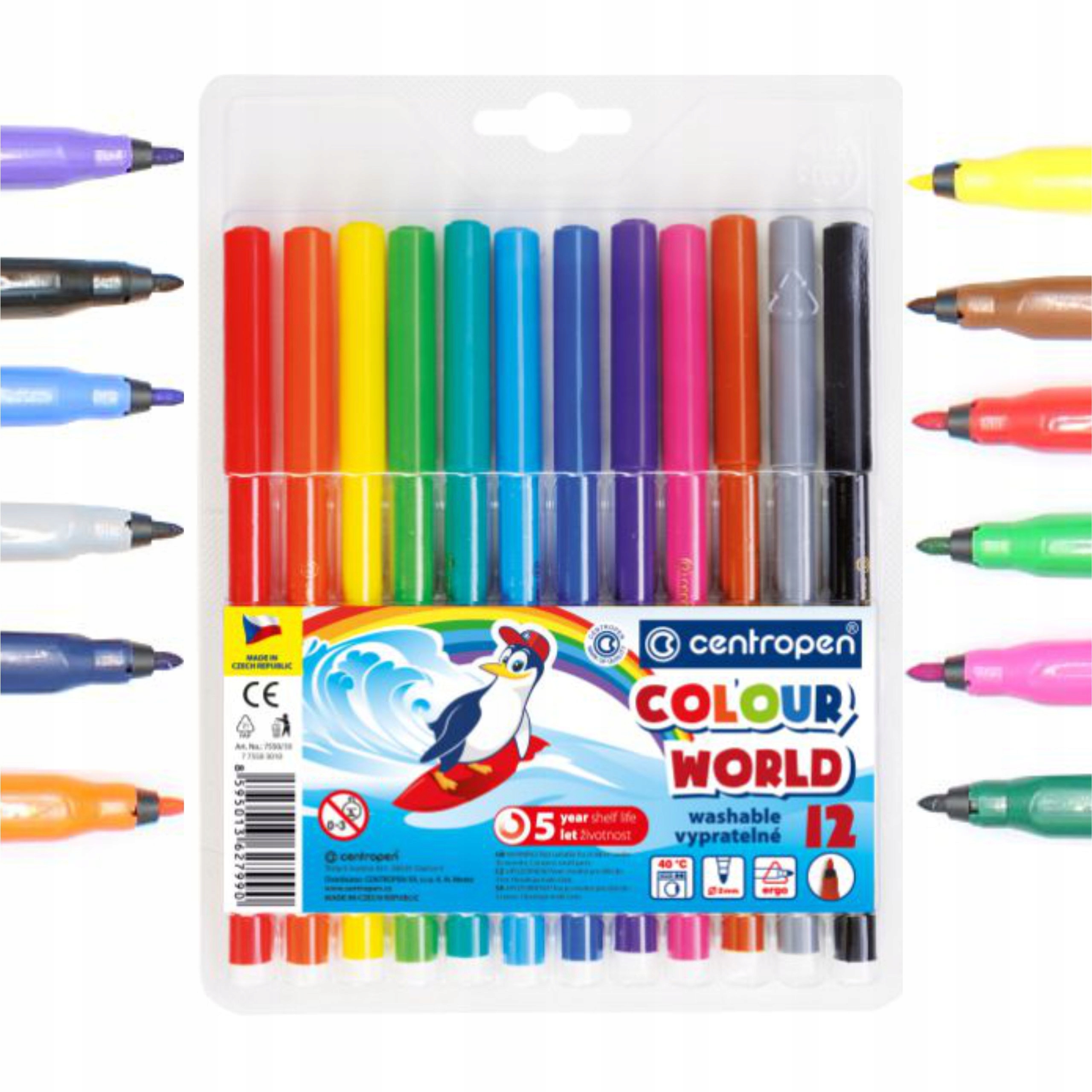 

Flamastry pisaki mazaki szkolne Centropen 12 kolor