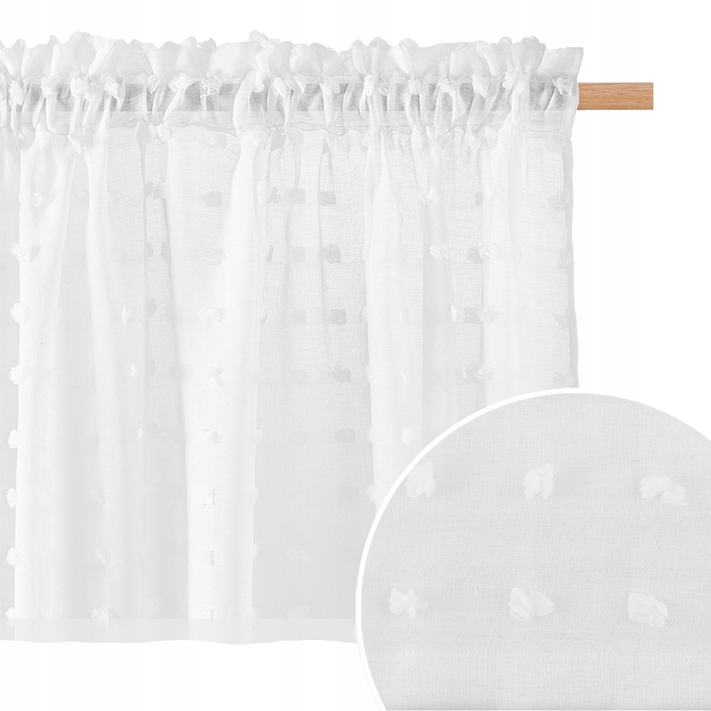 

Firanki gotowe do kuchni 350x160 na taśmie białe C