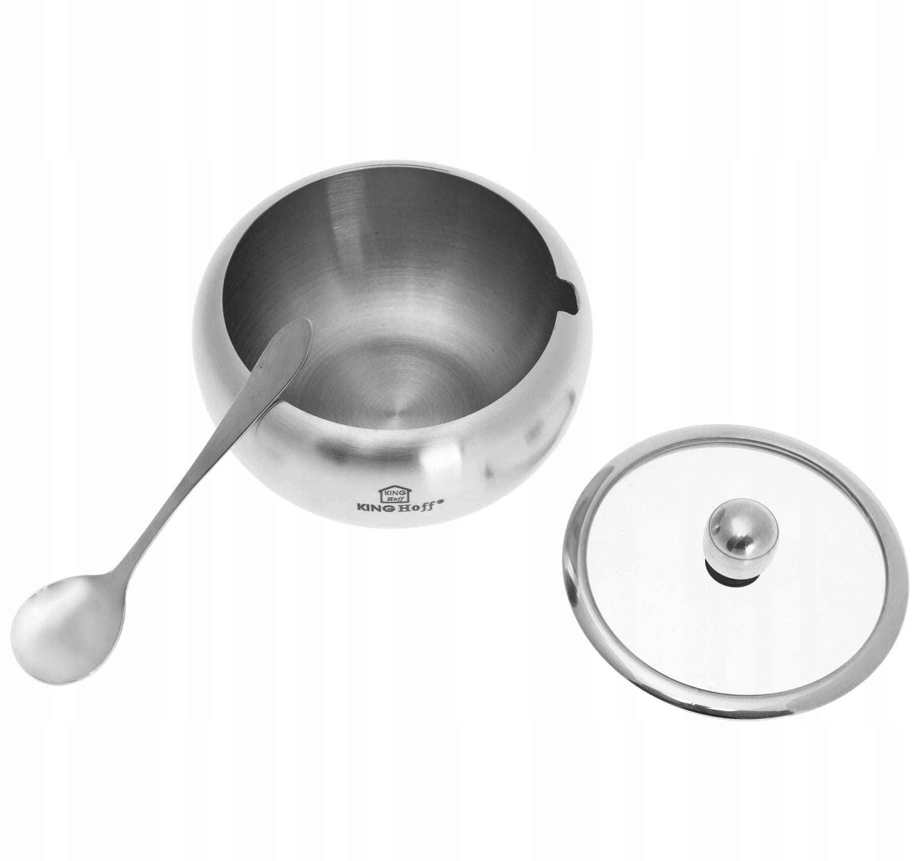 CUKIERNICA STALOWA Z ŁYŻECZKĄ KINGHoff KH-3732 Kolor odcienie szarości i srebra