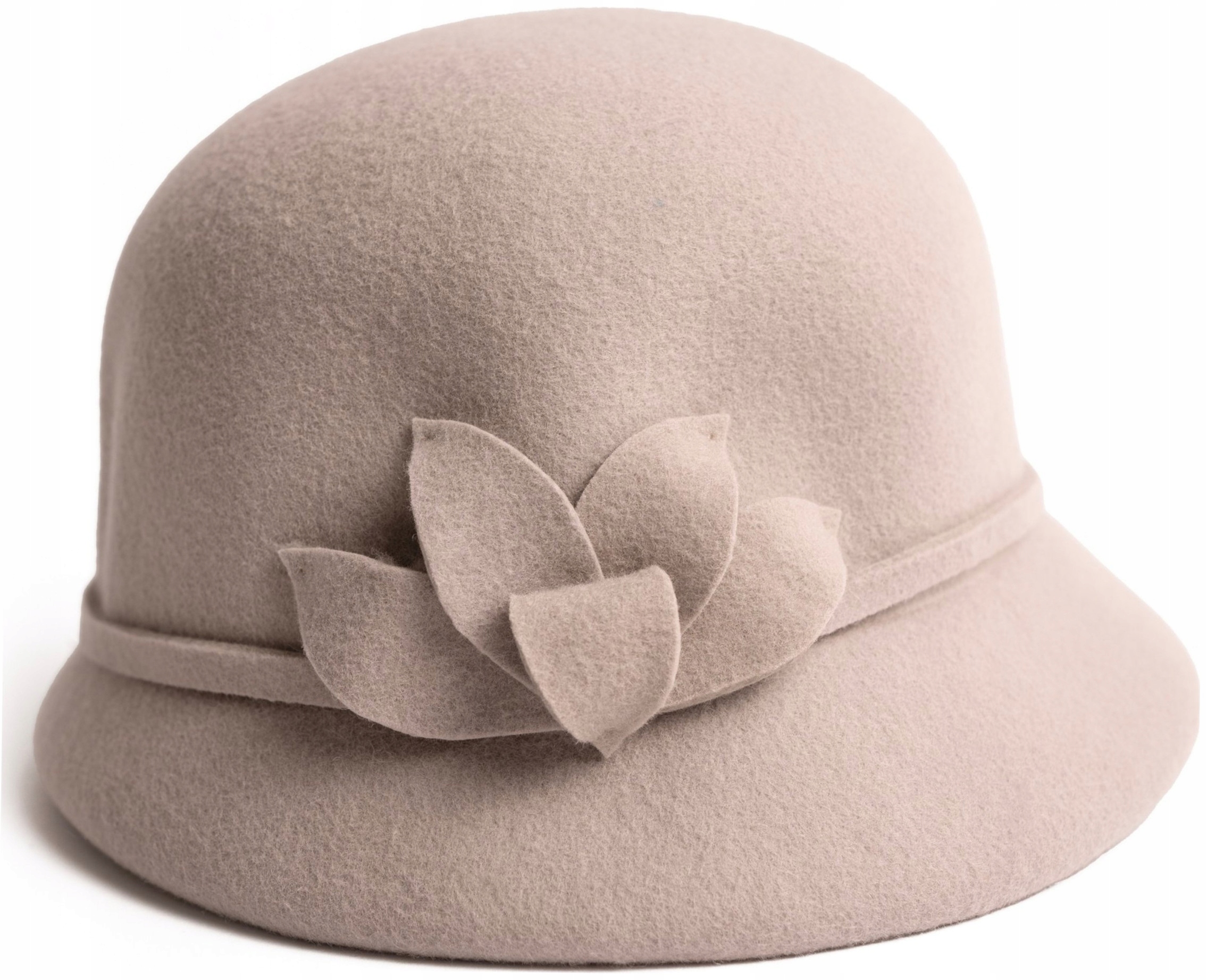 Elegantní plstěný klobouk Lucy – vlněný, dámský, teplý, světle béžový