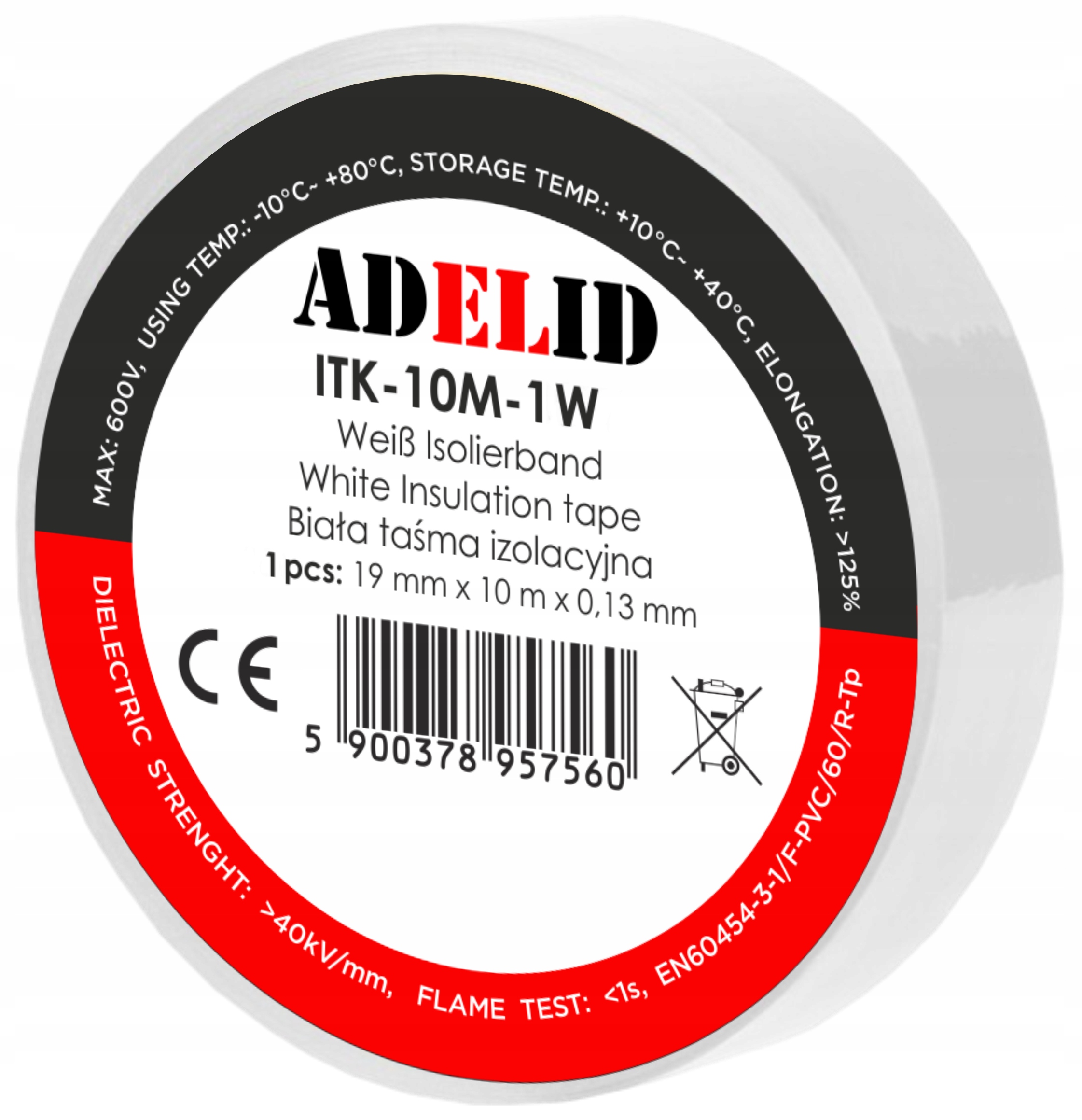 

Taśma Izolacyjna 10M Pcv Wodoodporna Izolacja 19MM