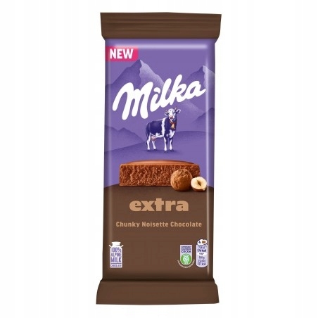 4x Milka Extra Chunky Mléčná Čokoláda s jemným arašídovým krémem 190 g