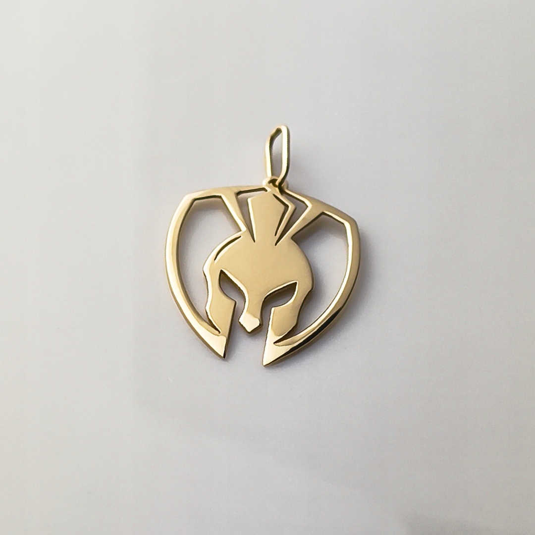 Zlatý přívěsek pro muže Helma bojovníka pr.585