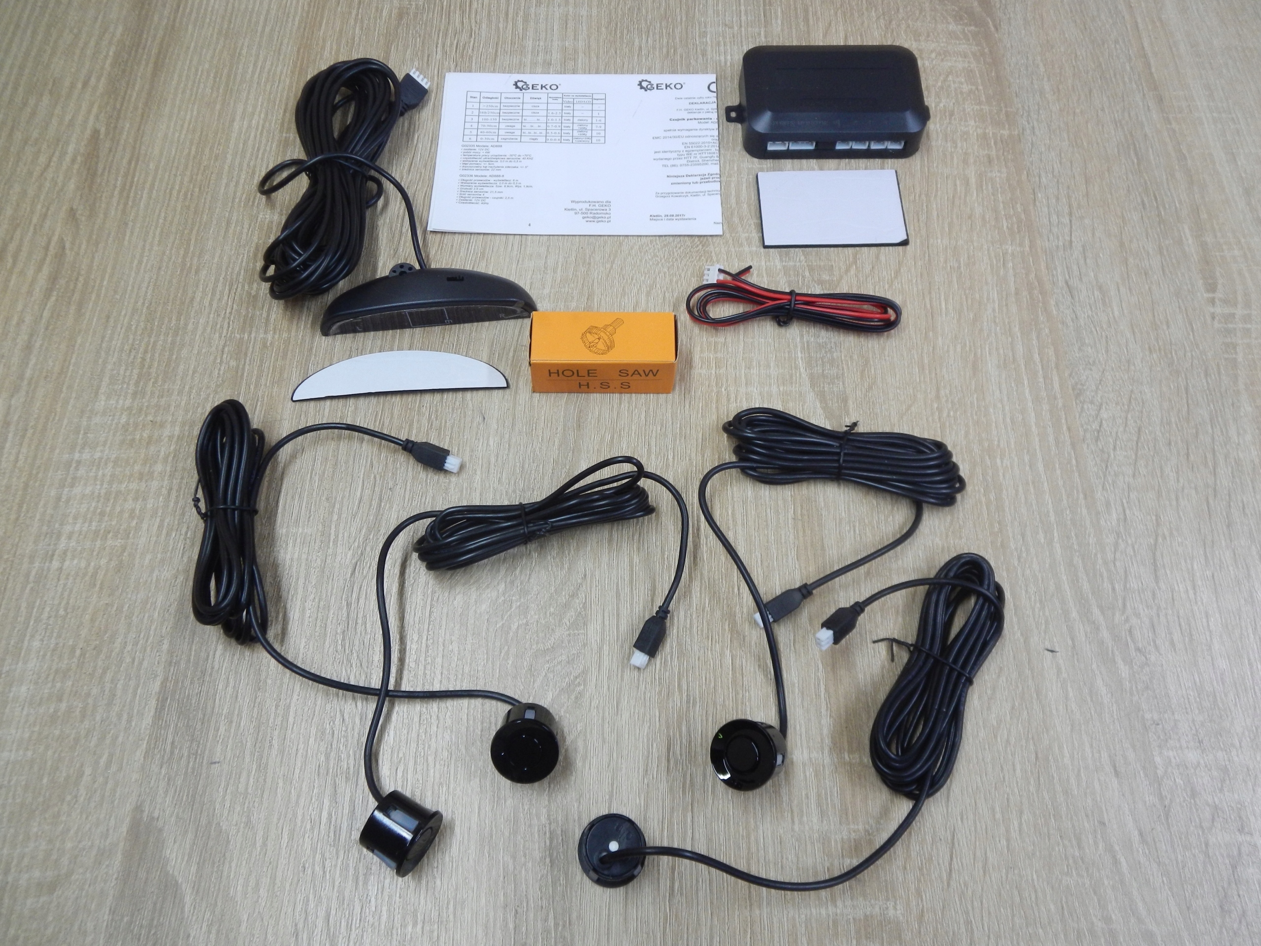 Czujniki Parkowania Cofania Wyświetlacz LCD Buzzer Marka Geko