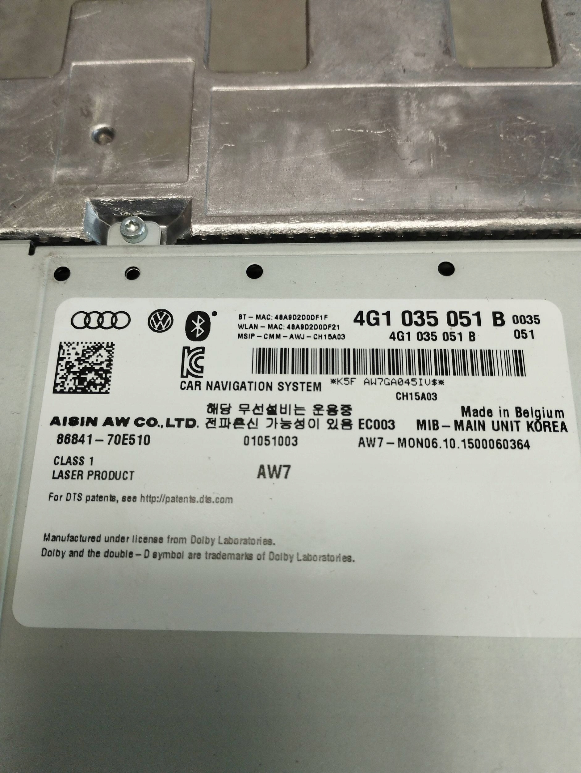 Audi A7 4G 2016 JEDNOSTKA MMI MULTIMEDIA 4G1035051B