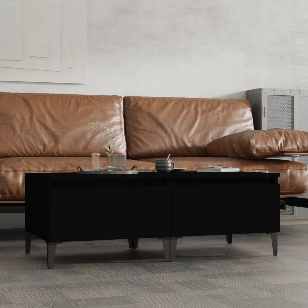 Petrashop Odkládací stolky 2 ks černé 50 x 46 x 35 cm kompozitní dřevo Čer