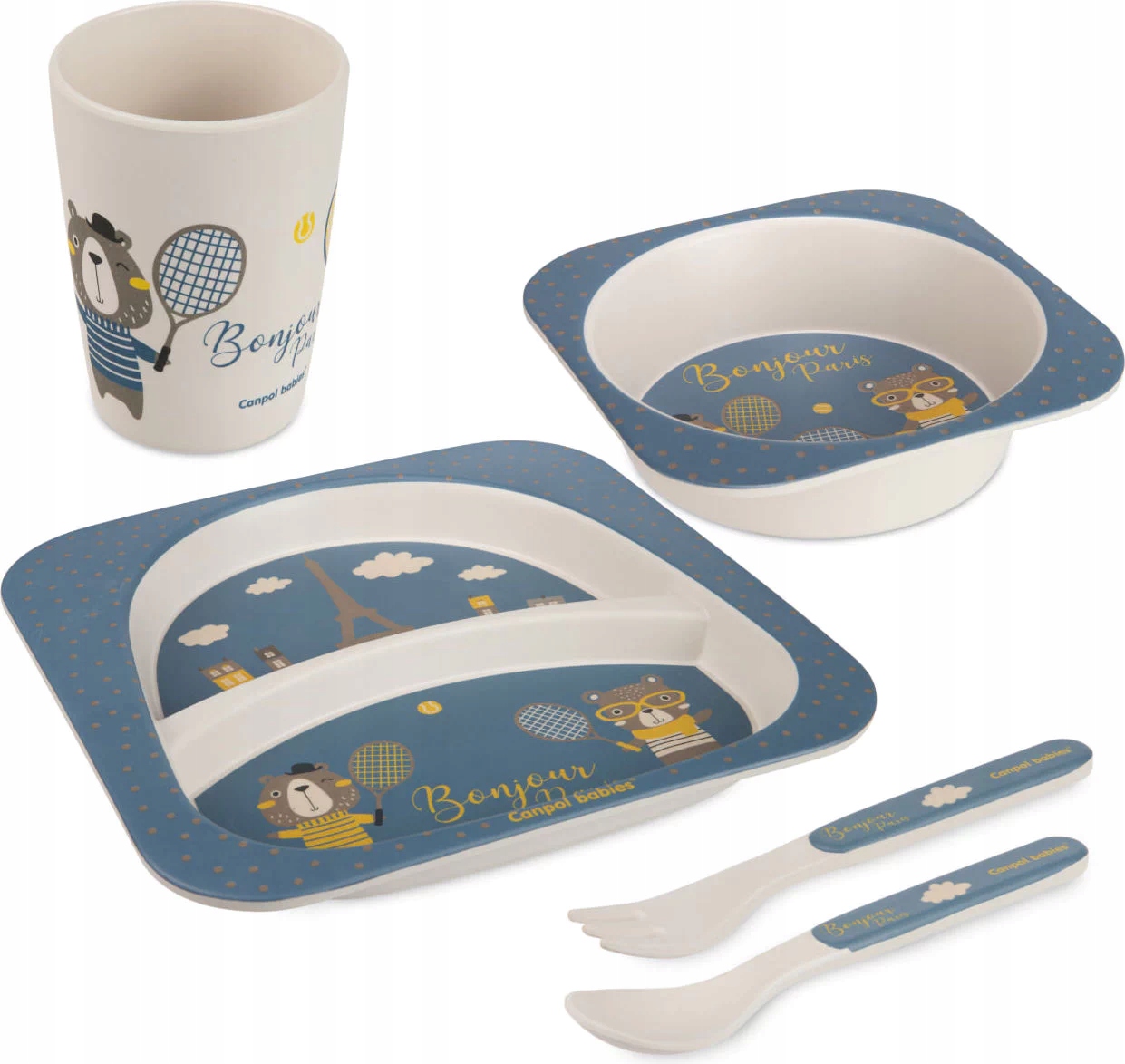 ZESTAW NACZYŃ 5 EL. BONJOUR PARIS CANPOL