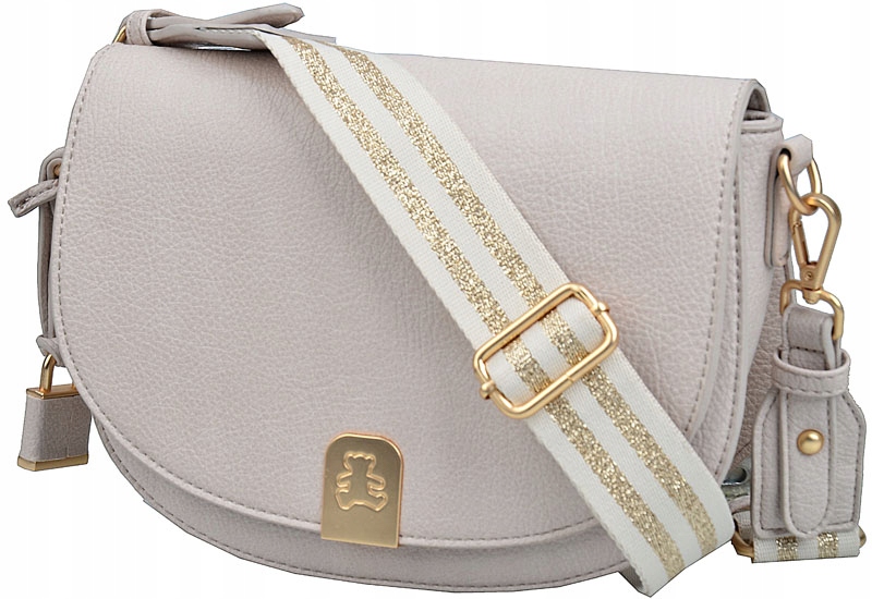 LuluCastagnette Torebka damska Listonoszka z klapką Misio szeroki pasek