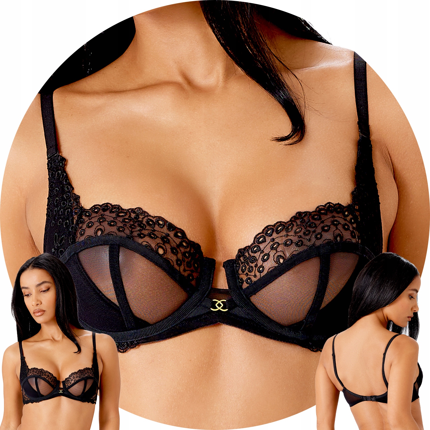 Gossard 21205 černá krajka černá Měkká podprsenka 65F Soft