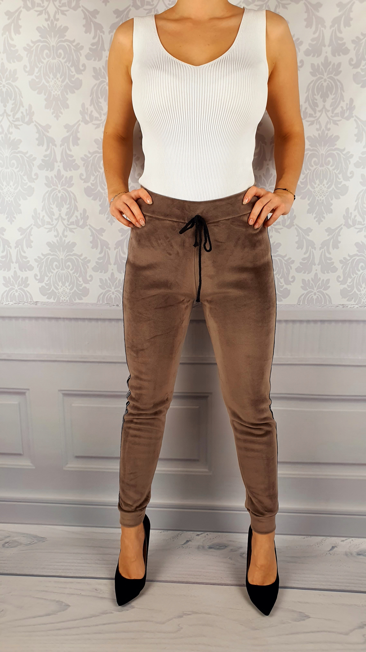 #OCIEPLANE - SPODNIE - DRESOWE - DAMSKIE - WELUR Model LA