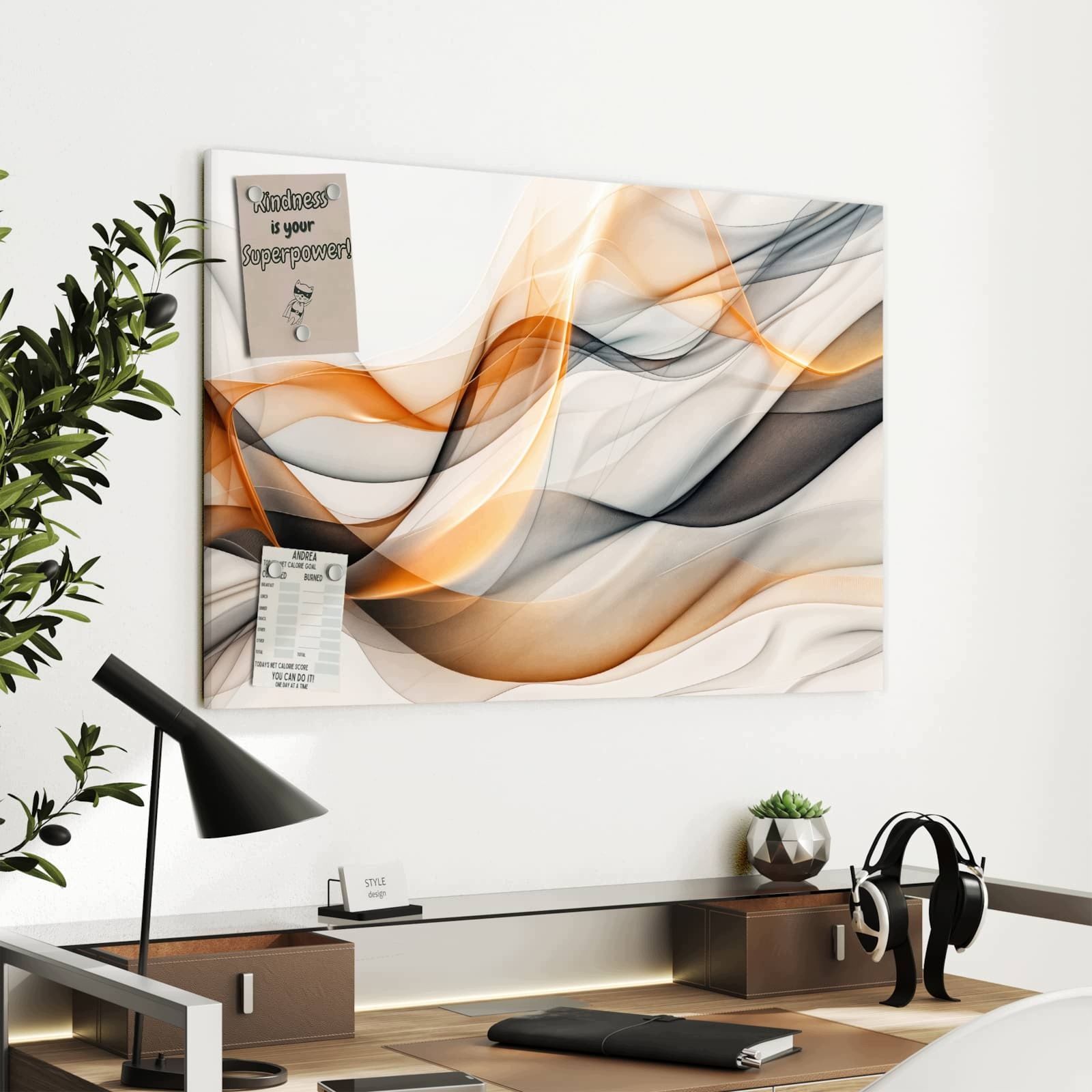 Magnetická tabule Unoszouce se Vlny 90 × 60 cm