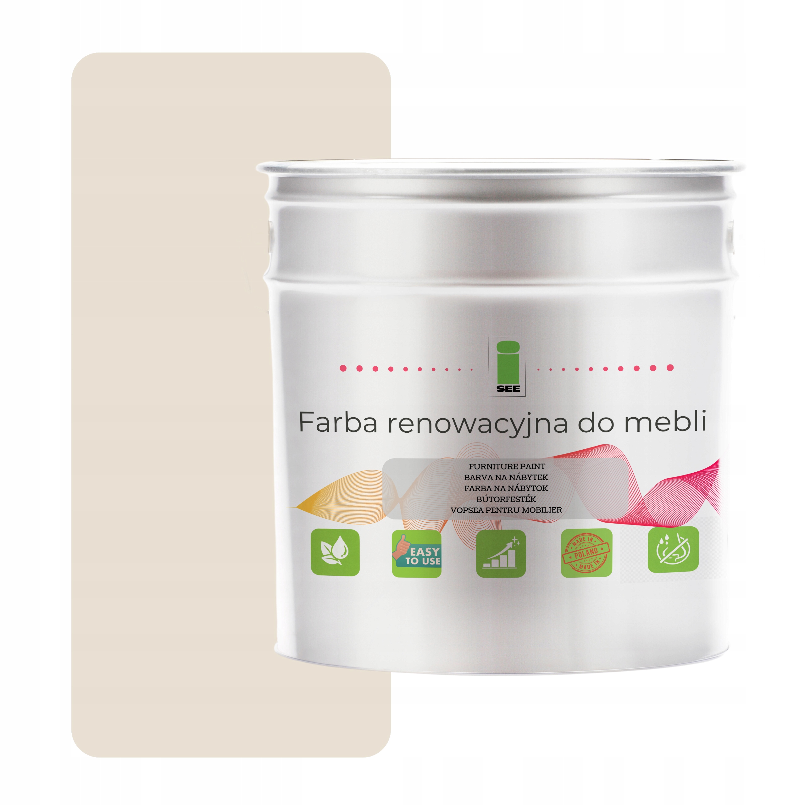 Barva na kuchyňský nábytek Ral 9001 krémová matná 2,5 L na přední stranu, dřevo 2v1