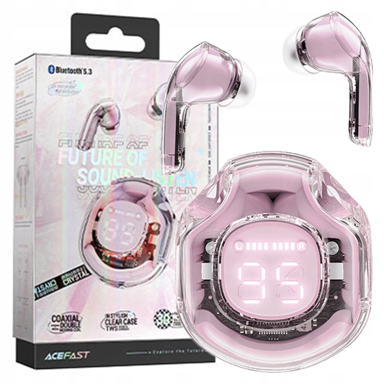 Acefast T8 bezdrátová sluchátka Tws Bluetooth růžová