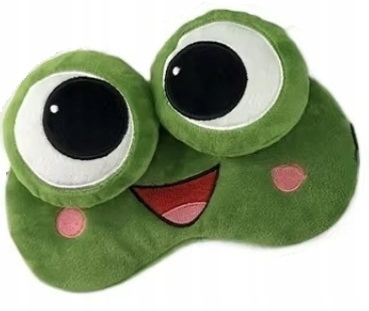 OPASKA NA OCZY MASKA DO SPANIA SNU RELAKSU żabka ŻABA OLDMAN NA GUMCE PLUSZ Model na oczy