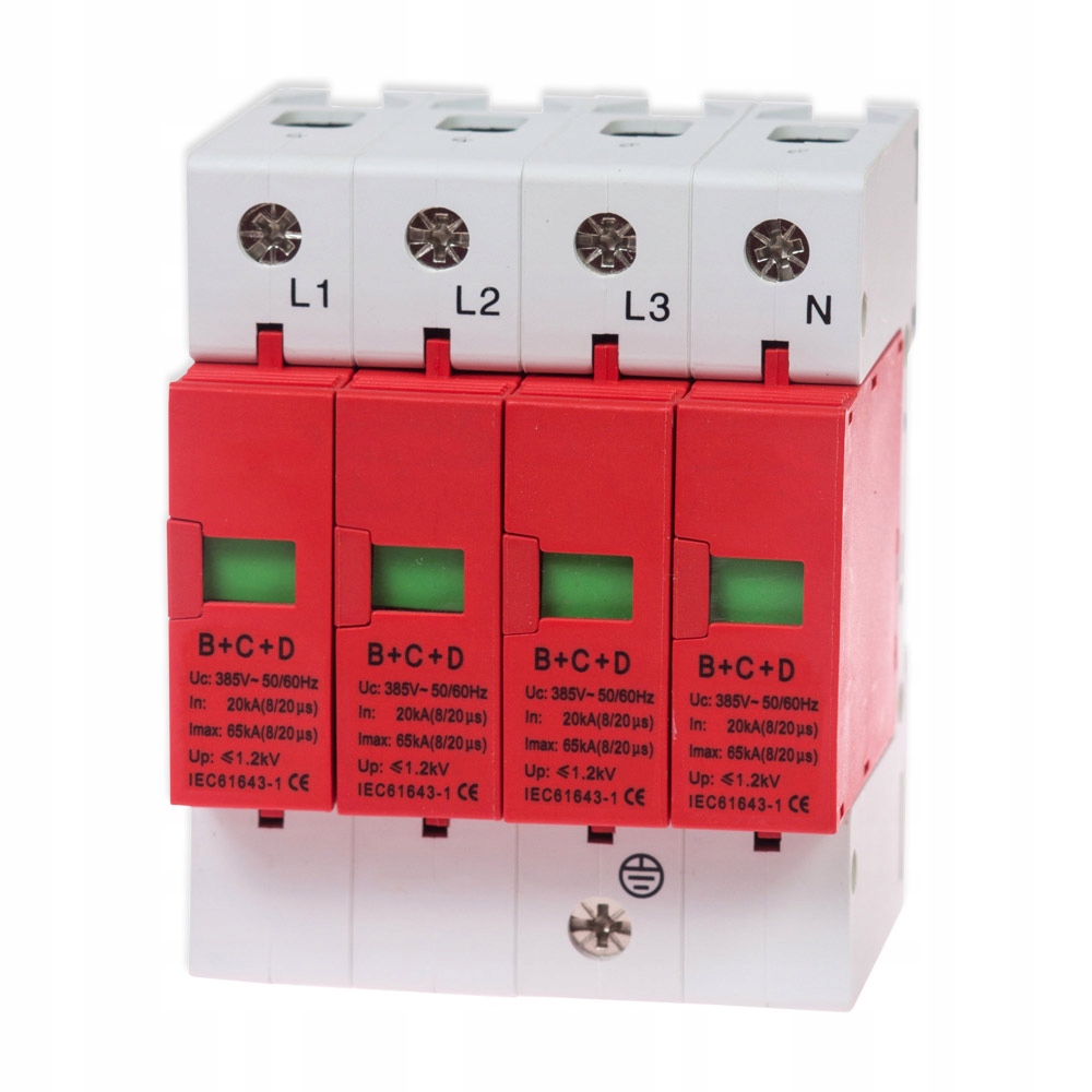 

Ogranicznik Ochronnik Przepięć 4P B+c+d 3-Fazowy