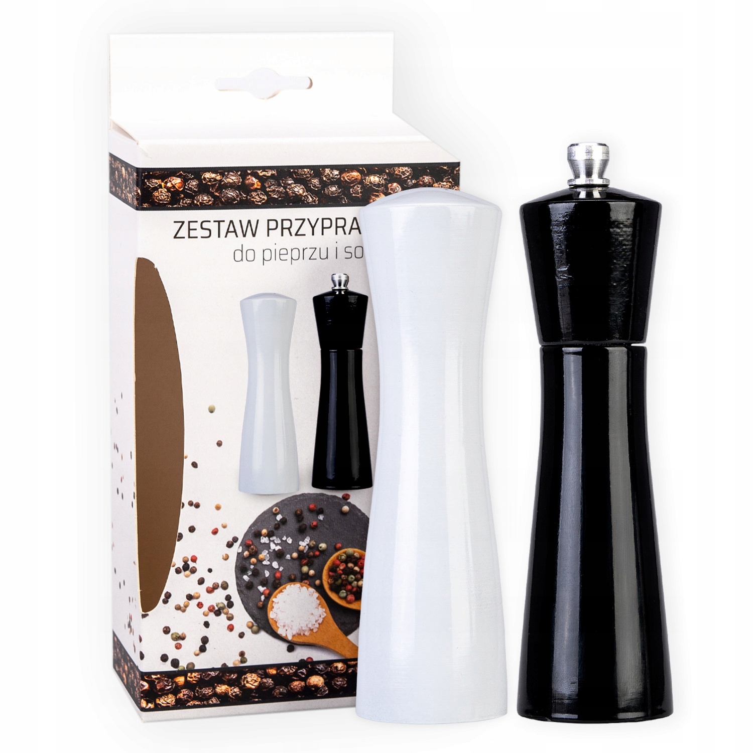 ZESTAW PRZYPRAWOWY - MŁYNEK do PIEPRZU + SOLNICZKA