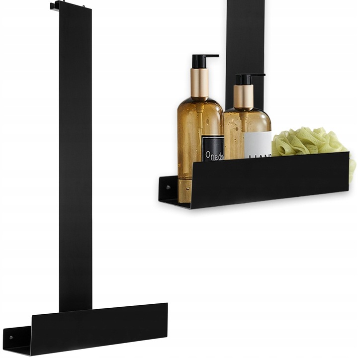 Závěsná Koupelnová Police Černá Závěsná Kovová Rea Tori Černá