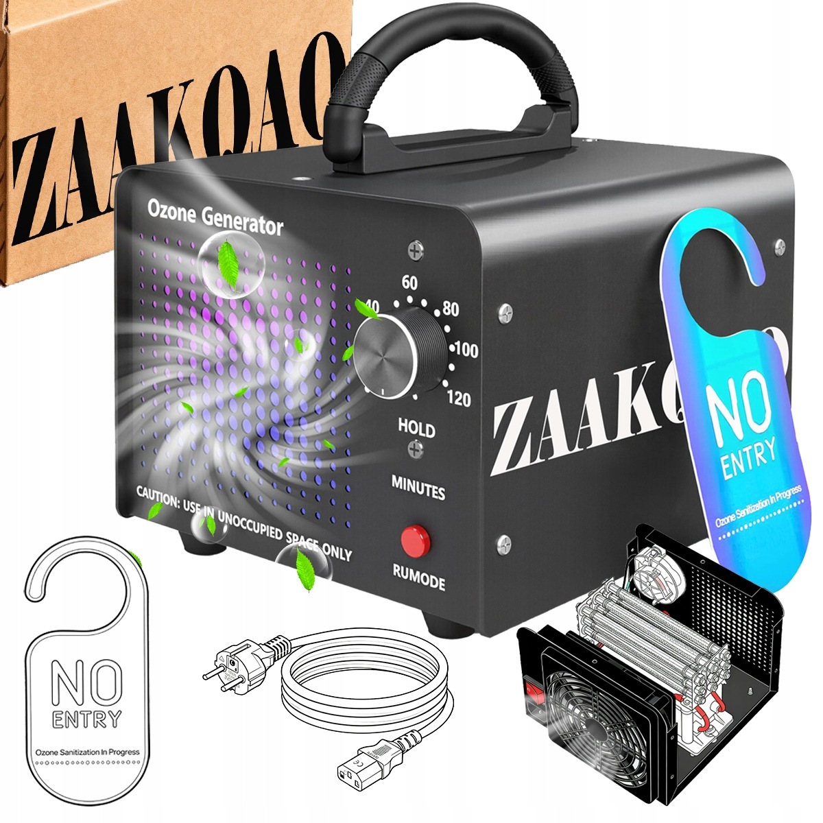 Ozonator 60 g/h z modułem kwarcowym ,filtrem i timerem – metalowa obudowa
