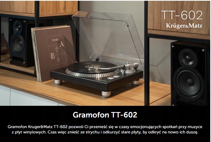Gramofon Kruger&Matz model TT-602 Napęd paskowy