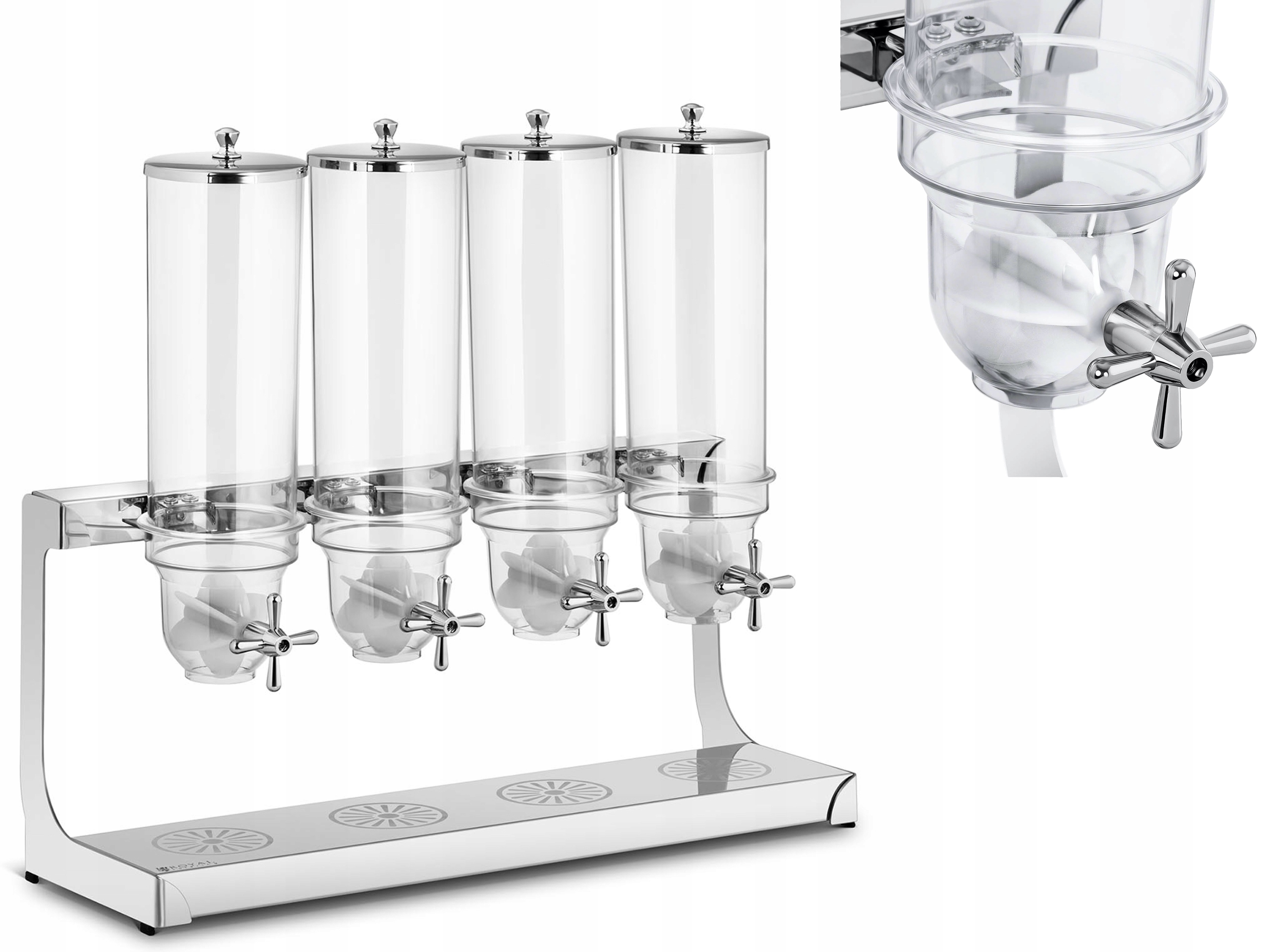 Elegantní Dávkovač Dávkovač Na Cereálie Musli Oříšků A Sušených Ovocí 4x3,5L