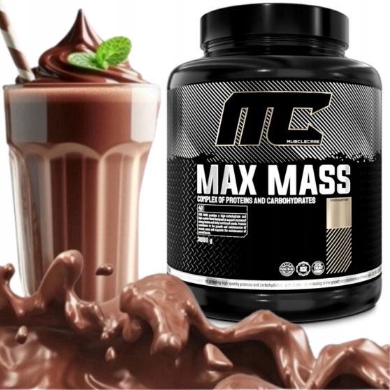 Gainer na hmotu Sacharidy Muscle Care Max Mass 3000 g Čokoláda