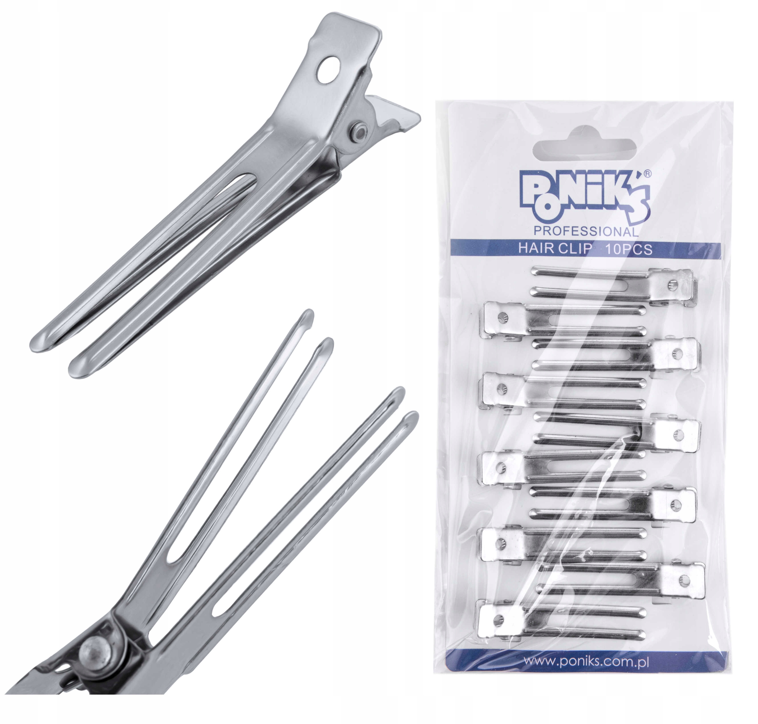 

Klipsy Do Włosów Metalowe Podwójne Fryzjerskie 10x