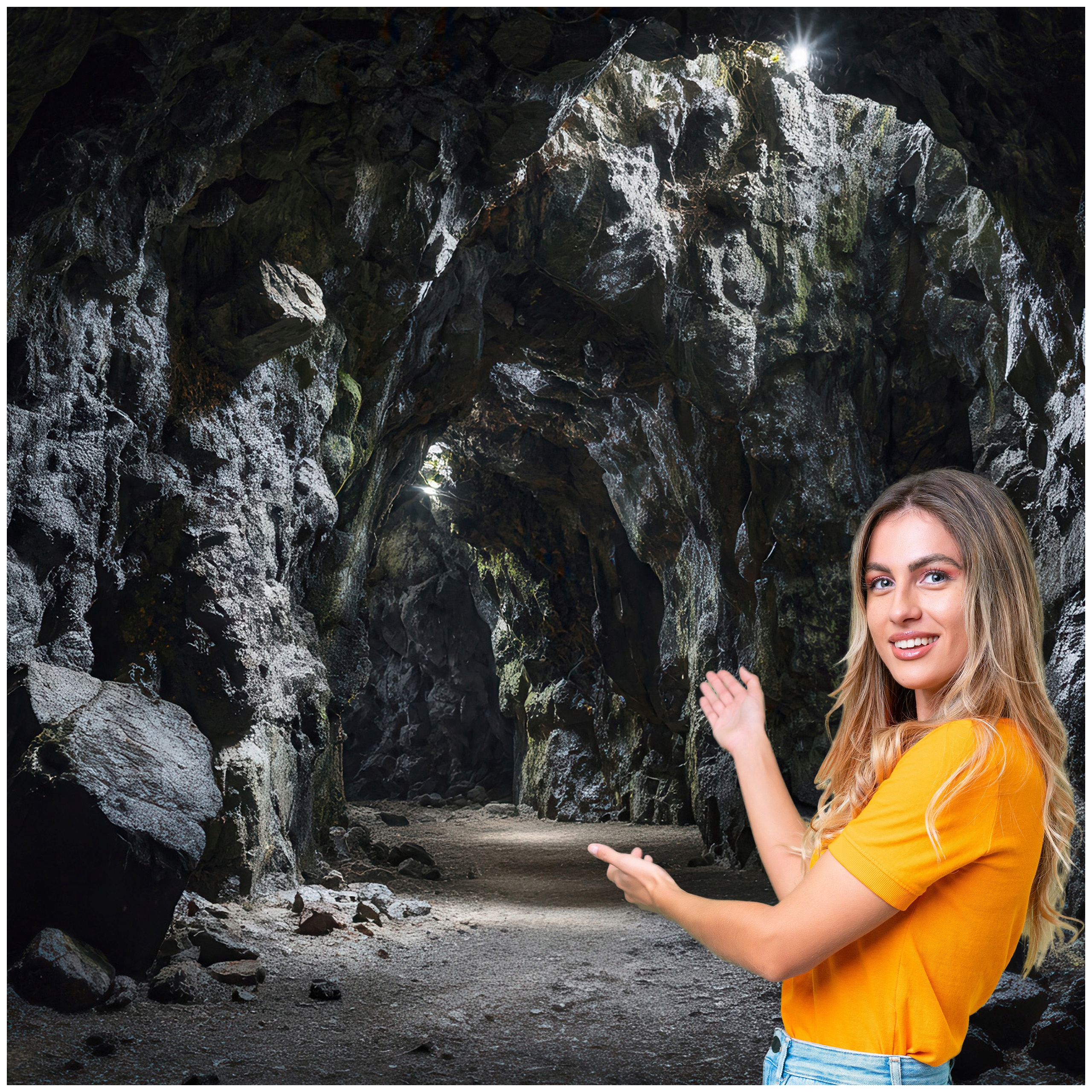 Fototapeta 3D Tunel Chodba Jaskyňa 294x260 TUN39F