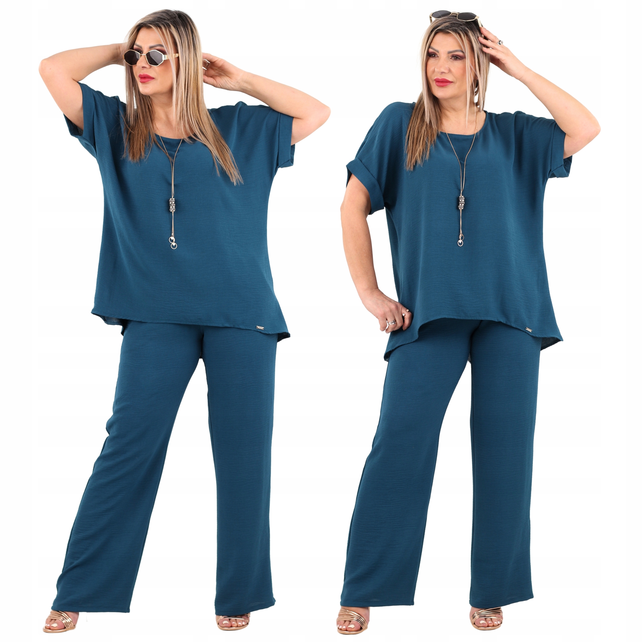 Bluzka i spodnie komplet duże rozmiary Polski Producent oversize